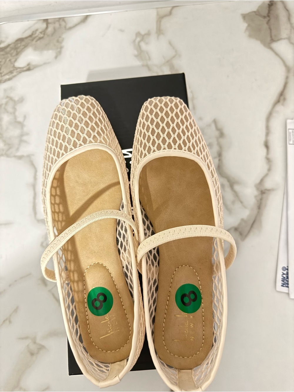 Women’s Cream Mesh Mary Jane Flats